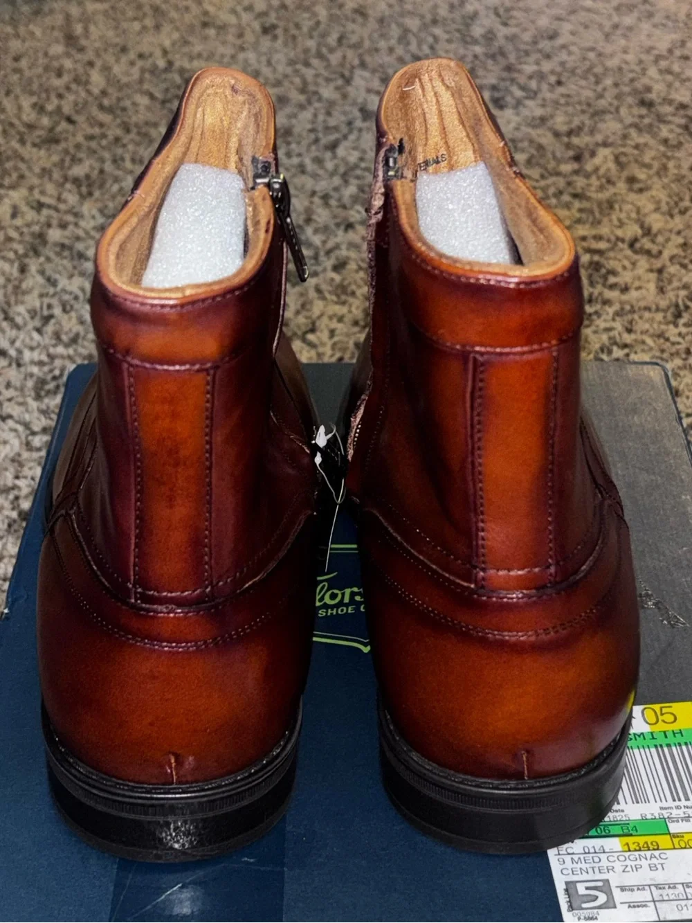 Florsheim Mens Size 9 D Leather Center Plain Toe Boot Dress Shoes 11826-221